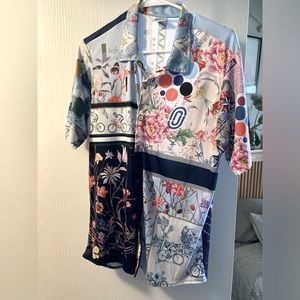 Floral Multicolor Casual Button Down Shirt